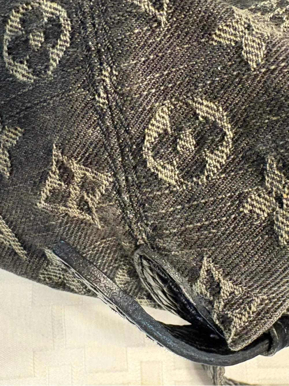 Louis Vuitton Black Neo Cabby Denim Monogram Shoulder Bag